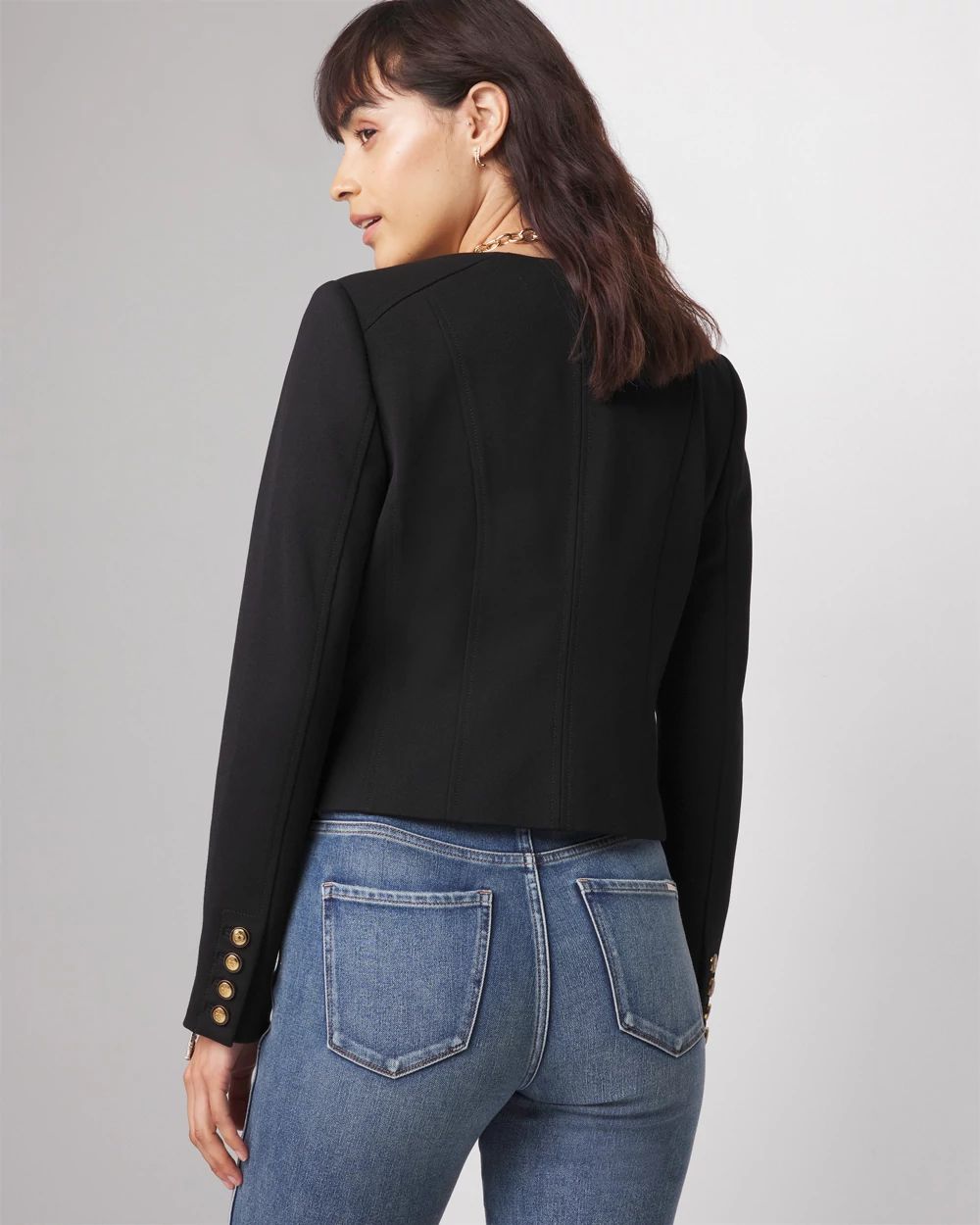 Cropped Luxe Stretch Jacket | White House Black Market